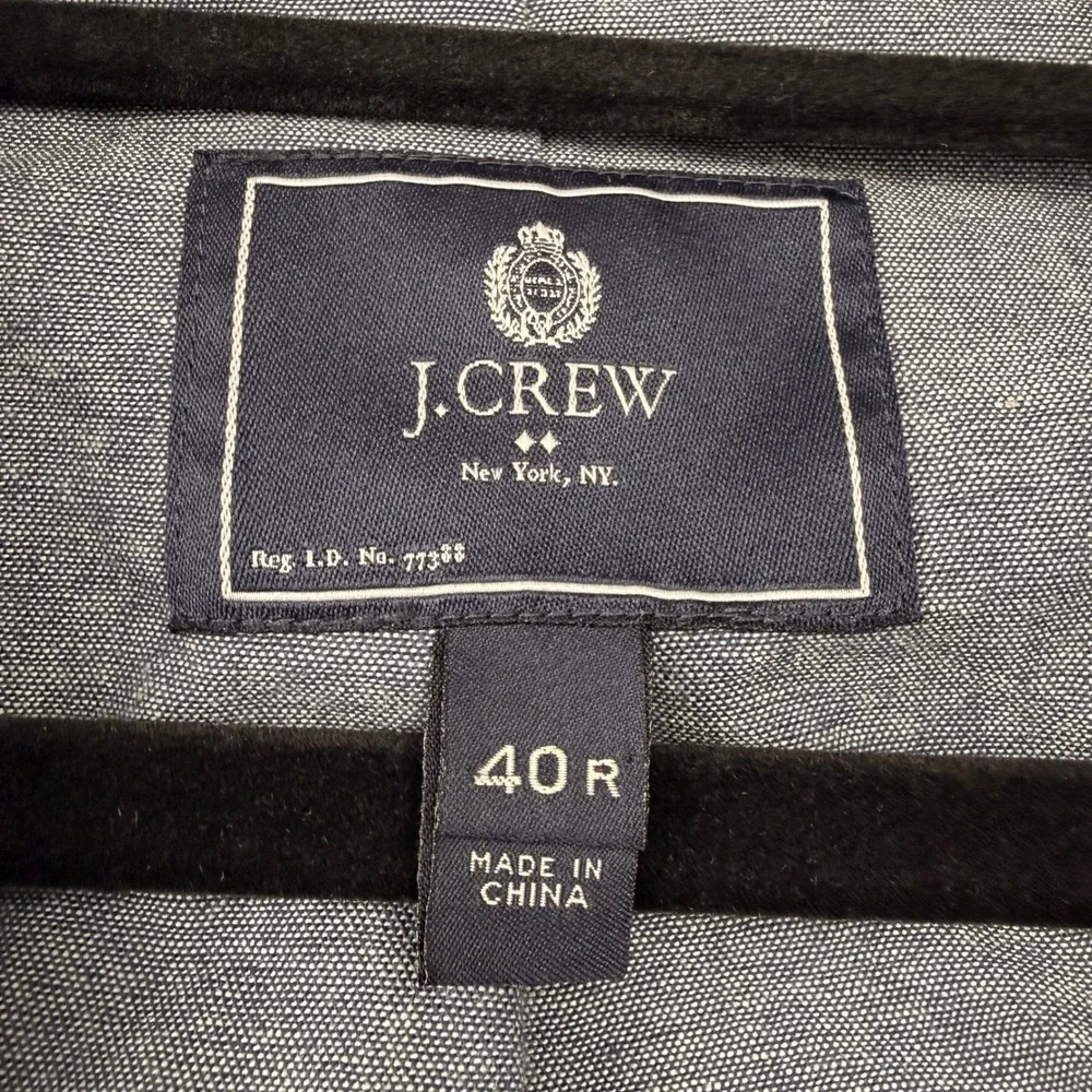 J.Crew Mens 40R Wool Herringbone Blazer Charcoal Grey Ludlow Sport Coat 30176